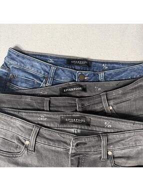 Liverpool Jeans Company Women’s Size  8/29 Lot Of 3 Capri/Crop/Straight Denim
